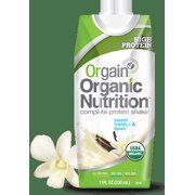 Orgain Organic Nutritional Shake Sweet Vanilla Bean Flavor Ready to Use 11 oz. Container Carton EACH