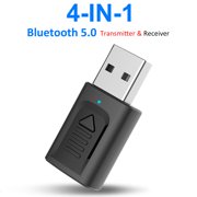 Bluetooth transmitter and receiver, EEEkit 2-in-1 Wireless 3.5mm Bluetooth Adapter, Bluetootoh Transmitter for TV/PC/iPod, Bluetooth Audio Receiver for Car/Home Stereo System