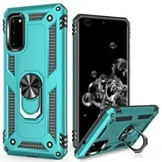 LUMARKE Samsung S20 Case,Pass 16ft Drop Test Military Grade Heavy Duty Cover with Magnetic Kickstand Compatible with Car Mount Holder,Protective Phone Case for Samsung Galaxy S20 Turquoise