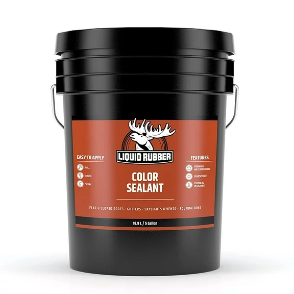Liquid Rubber Color Waterproof Sealant/Coating - Indoor & Outdoor Use | Easy to Apply | Water Based | Light Gray | 5 Gallon