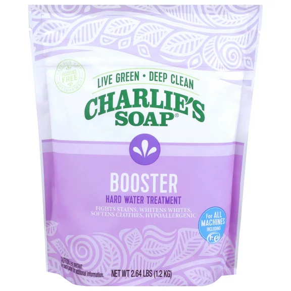 Charlie's Soap, Powdered Laundry Booster and Hard Water Treatment, Fragrance Free, 2.64 lb - 1 Pack