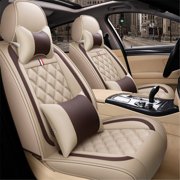 PU Leather Car 5 Seat Cover Full Set Wear Resistant Automotive Vehicle Cushion Decoraction Universal