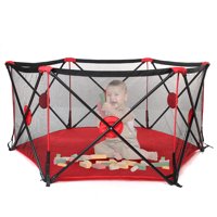 Playpen, Portable Playard for Innfants Toddlers Pets, Folding Play Pen for Babies with Carrying Bag, for Travel, Indoor and Outdoor Play Yard Pen, Washable, Foldable, 6 Panel