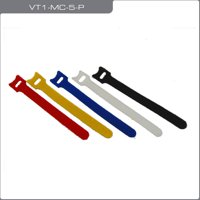 QualGear VT3-MC-5-P Premium Reusable Self-Gripping Cable Ties, 5 Pieces, Assorted Colors