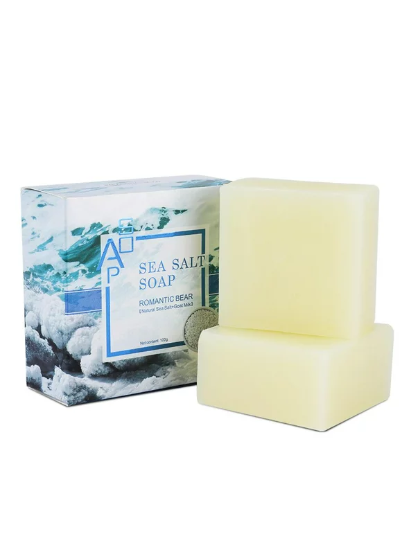 100g Sea Salt Soap Remove Mites Cleaning Skin Anti-mite Oil-control Firming Skin Handmade Soap For Body Face Cleaning