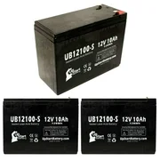 3 Pack Replacement Neuton Mowers CE6 Battery Replacement - UB12100-S Universal Sealed Lead Acid Battery (12V, 10Ah, 10000mAh, F2 Terminal, AGM, SLA)