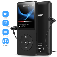 agptek a02s 16gb mp3 player,lossless sound music player with micro sd card slot, black