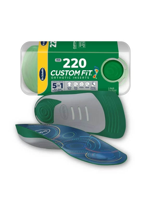 Dr. Scholls Custom Fit Foot Orthotics 3/4 Length Inserts, CF 220, Immediate All-Day Pain Relief