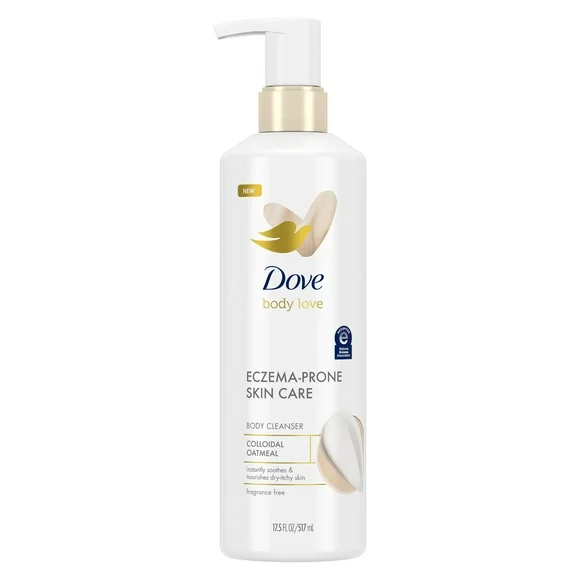 Dove Body Love Eczema Prone Skin Care Daily Use Women's Body Cleanser, Fragrance Free, 17.5 fl oz