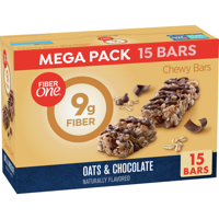 Fiber One Chewy Bar, Oats and Chocolate, Fiber Bars Mega Pack, 15 ct, 21.2 oz