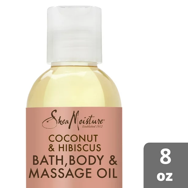 SheaMoisture Bath, Body & Massage Oil Coconut Oil & Hibiscus, 8 Oz.