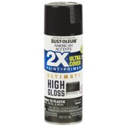 (3 Pack) Rust-Oleum American Accents Ultra Cover 2X Ultimate High Gloss Black Spray Paint and Primer in 1, 12 oz