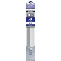 Great Value LED Light Bulb, 17 Watts T8/T12 Replacement Lamp G13 Base, Non-dimmable, Cool White, 48-inches, 10-Pack