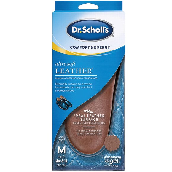 Dr. Scholl's Mens Ultrasoft Leather Insoles Shoe Inserts For Men