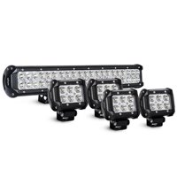 Nilight 20" 126W LED Light Bar & 4-Piece 4" 18W Spot LED Driving Lights