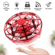 Areyourshop Hand Flying UFO Ball LED Mini Induction Suspension RC Aircraft Drone Gift Blue