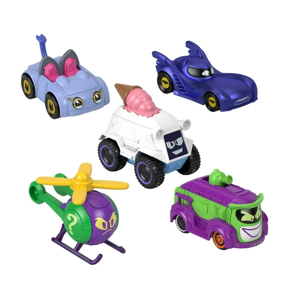 Fisher-Price DC Batwheels 1:55 Scale Vehicle Multipack, 5-Piece Diecast Toy Cars, Preschool Toys