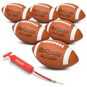Rubber Footballs - 6 Pack of Youth Size Balls with Pump & Carrying Bag