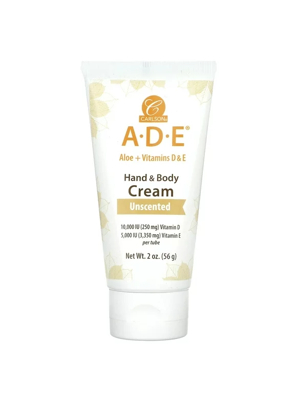Carlson A-D-E Hand & Body Cream, Unscented, 2 oz (56 g)