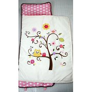 SoHo Nap Mat for Toddlers, Pink Cherry Tree, With Pillow and Carrying Strap for Preschool or Daycare