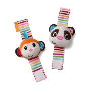 Infantino See Play Go Wrist Rattles, Monkey and Panda