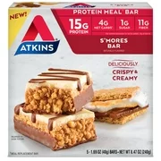 Atkins S'mores Bar, 1.69 oz, 5-pack (Meal Bar)
