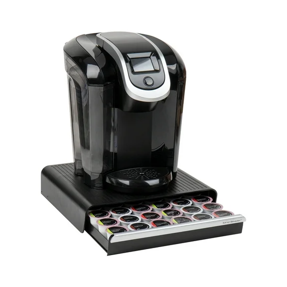 Mind Reader Single Serve Coffee Pod Drawer, Countertop Organizer, 12.75"L x 13"W x 3"H, Black