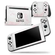 Light Pink Textured Marble - Skin Wrap Decal Compatible with the Nintendo Switch Console + Dock + JoyCons Bundle