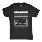 Mens Gamer Nutrition Funny Nerdy Saying Gift for Him Video Gaming T-Shirt Graphic Tees
