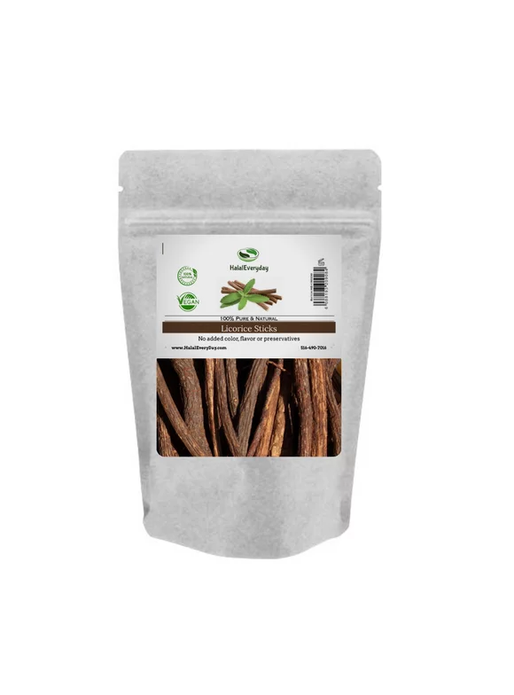 African Chew Sticks - Natural Licorice Root Sticks - 1/2 Lb - Approximately 20-30 Sticks - All Natural, Vegan, Halal- By HalalEveryday