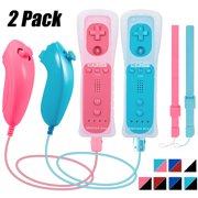 LUXMO Wii&Wii U Built in Motion Plus Remote and Nunchuck Controller+Silicone Case