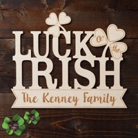 Luck O' The Irish Personalized Wood Plaque