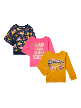 Garanimals Toddler Girls Fleece Sweatshirts, 3-Pack