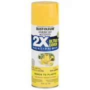 (3 Pack) Rust-Oleum American Accents Ultra Cover 2X Gloss Sun Yellow Spray Paint and Primer in 1, 12 oz