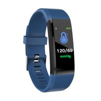 Screen Smart Blood Pressure Heart Rate Pedometer Fitness Heart Rate Monitor Wireless Sports Watch Outdoor Fitness Equipment blue