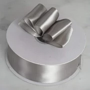 1.5 inch x 50 yards Silver Light Gray Single Side Satin Ribbon