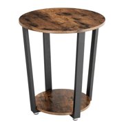 Round Accent Bedside Table 2 Tier End Table for Living Room Bedroom with Storage