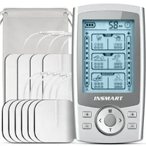 INSMART TENS Unit Rechargeable Muscle Stimulator EMS Dual Channel with 10 Reusable Electrode Pads 36 Modes for Back Neck Pain Muscle Therapy Pain Management Pulse Massager (Escalate)