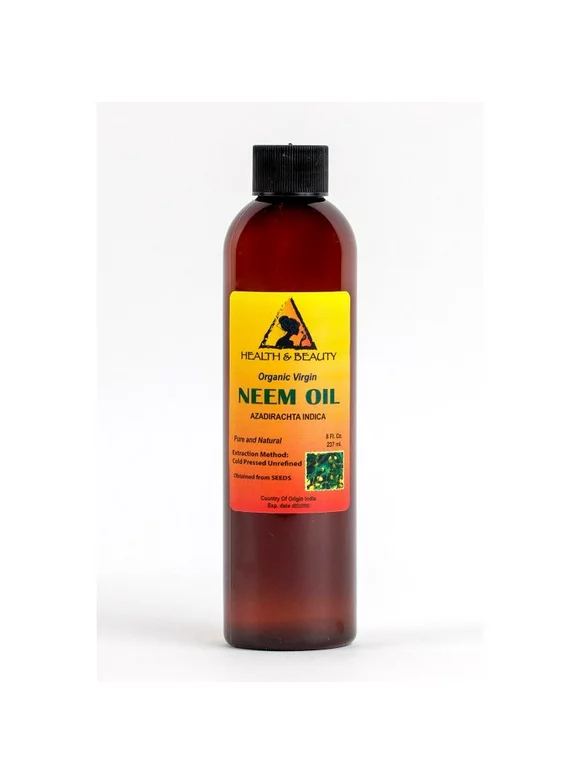 NEEM OIL ORGANIC UNREFINED CONCENTRATE VIRGIN COLD PRESSED RAW PURE by H&B OILS CENTER 8 OZ