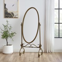 Linon Clarisse Large Oval Cheval Mirror with Metal frame, Multiple Colors