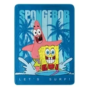 SpongeBob, "Surf Tops" Micro Raschel Throw Blanket, 46" x 60"