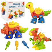 Kidtastic Dinosaur Toys - STEM Learning Original (106 pieces), 3 pack Take Apart Fun, Construction Engineering Building Play Set For Boys Girls Toddlers, Best Toy Gift Kids Ages 3yr  6yr, 3 Year olds