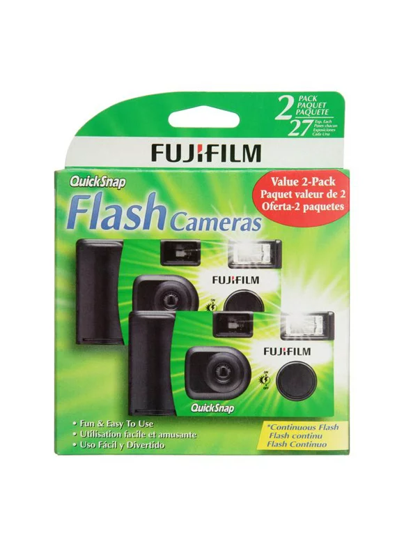Fujifilm QuickSnap One Time Use 35mm Camera with Flash, 2 Pack