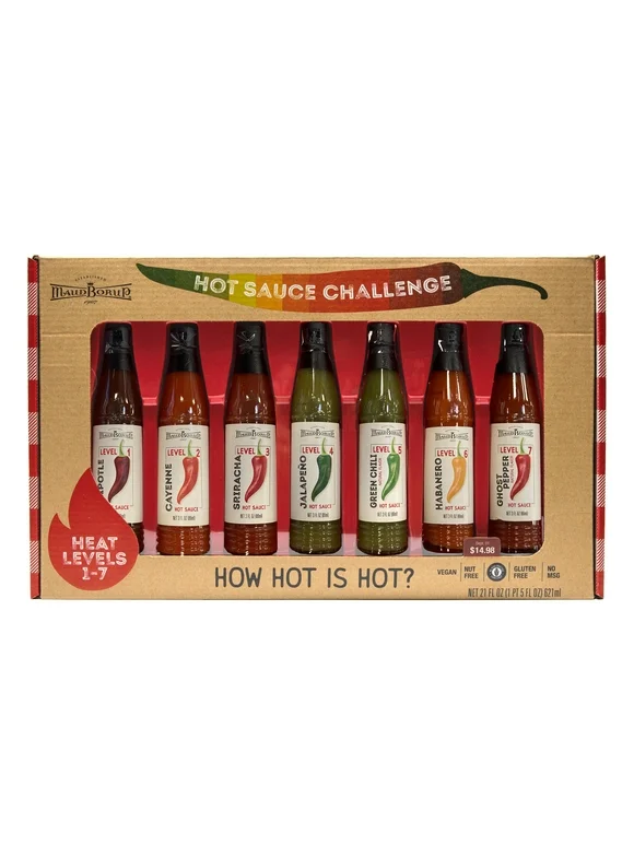 Maud Borup 7 Pack Hot Sauce Challenge Gift Set