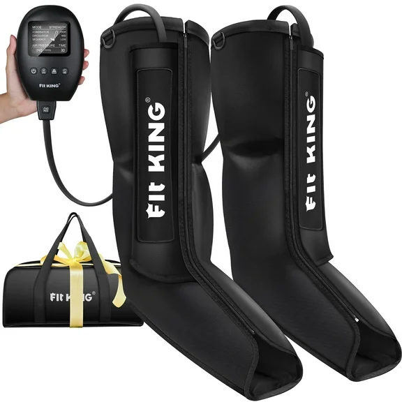 FIT KING Leg Compression Boots Massager for Foot and Calf Recovery，Air Compression for  Blood Circulation, Muscle Relaxation, Relief Soreness and Pain