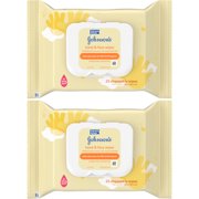 2 Pack Johnsons Baby Hand and Face Wipes, 25-count Each