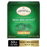Twinings of London Irish Breakfast 100% Pure Black Tea Bags, 50 count, 3.53 oz