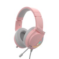 Ajazz AX365 7.1 Channel Surround Gaming Headset Noise Cancelling Retractable MIC Headphone Earphone Soft Ear Cups 50mm Drivers Pink