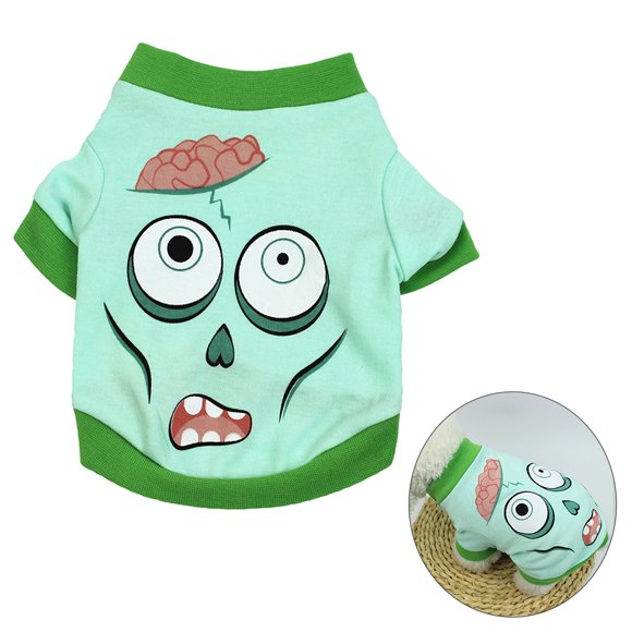 Yesbay Halloween Brain Monster Print Pet Dog Clothes T-shirt Coat Soft Warm Costume,XS