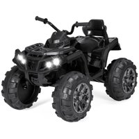 Best Choice Products 12V Kids 4-Wheeler ATV Quad Ride-On Car Toy w/ 3.7mph Max, LED Headlights, AUX Jack, Radio - Black